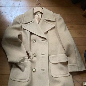 Gorgeous vintage camel long overcoat pea coat